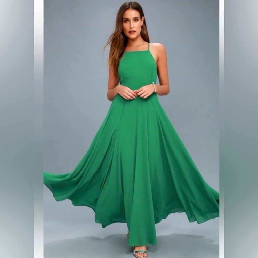 Lulu's Vibrant Green Maxi Dress
